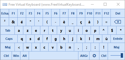 Clavier Virtuel Gratuit 5 — fenêtre principale avec disposition AZERTY sur un bureau Windows